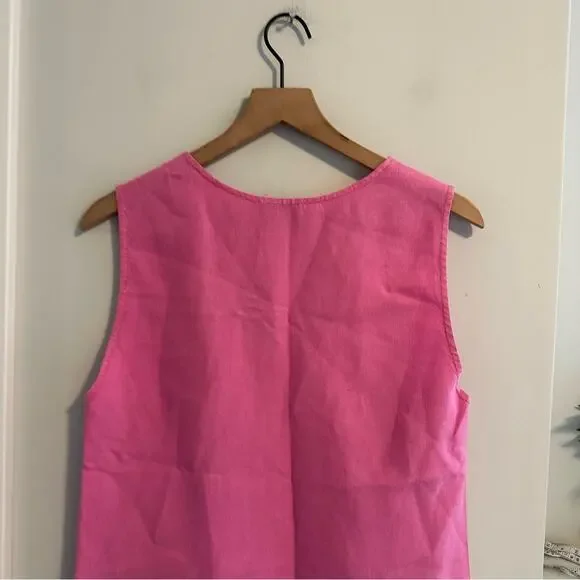 Rachel Comey Linen Pink Scoop Neck Tank 4 Small